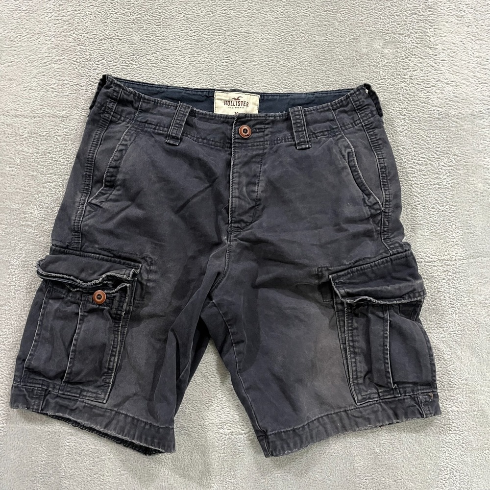 VTG Hollister‎ Shorts Men's 30 Blue Navy Cargo Surfer Heavy Y2K Baggy